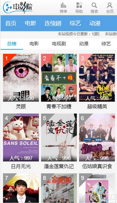 超级好看的苹果CMS V8最新蓝色风格手机模板-互联网大师兄i互联网大师兄i